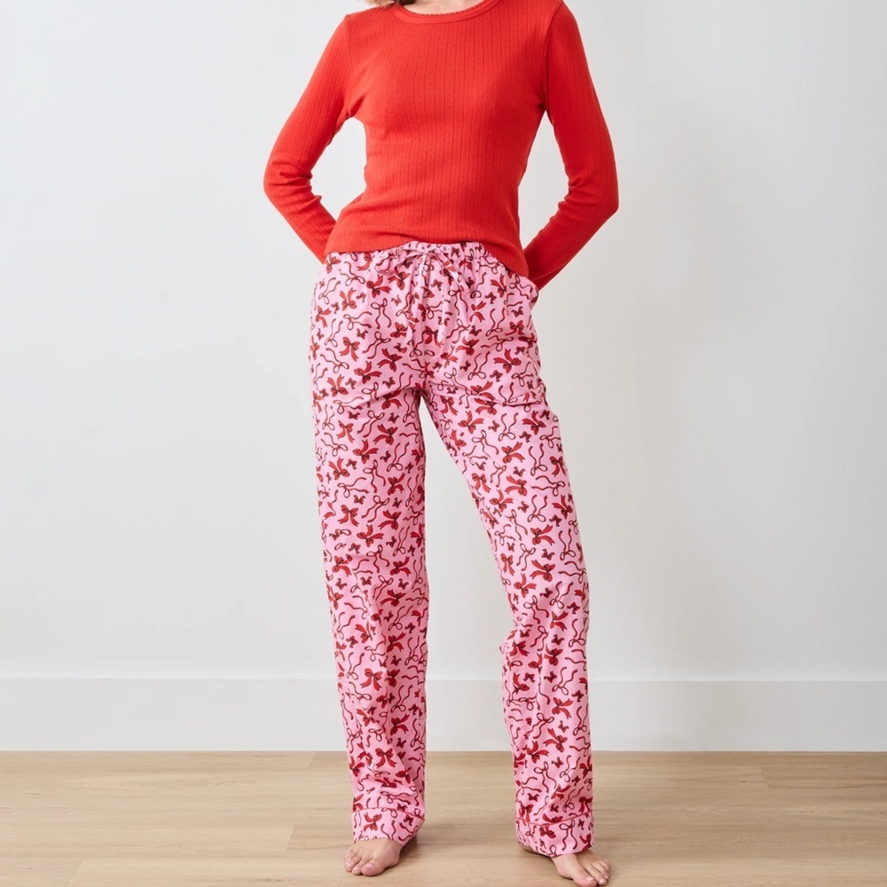 PRINTFRESH Red Ribbons - PJ Pants - Pink Tinsel - Printfresh smallP